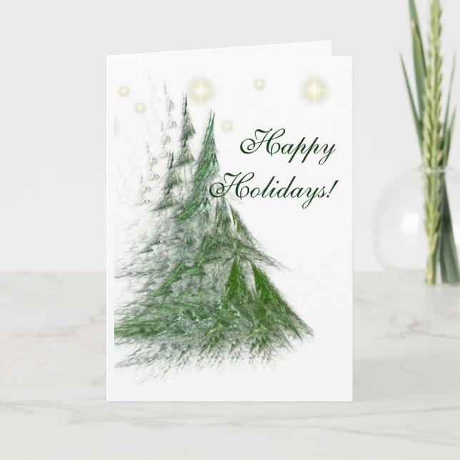 STARS & FIRS Weihnachtskarte Feiertagskarte (Vorderseite)