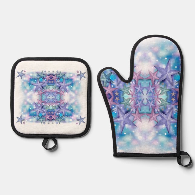 Stars für klassische Stile Ofenhandschuh & Topflappen-Set (Vorderseite)