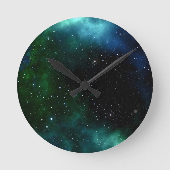 Stars Galaxy Gradient Runde Wanduhr (Vorderseite)