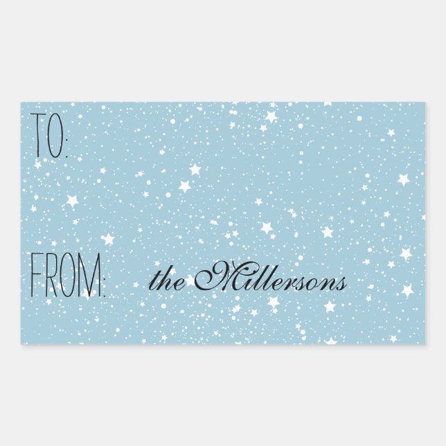 Stars-Geschenkmarke Rechteckiger Aufkleber (Vorderseite)