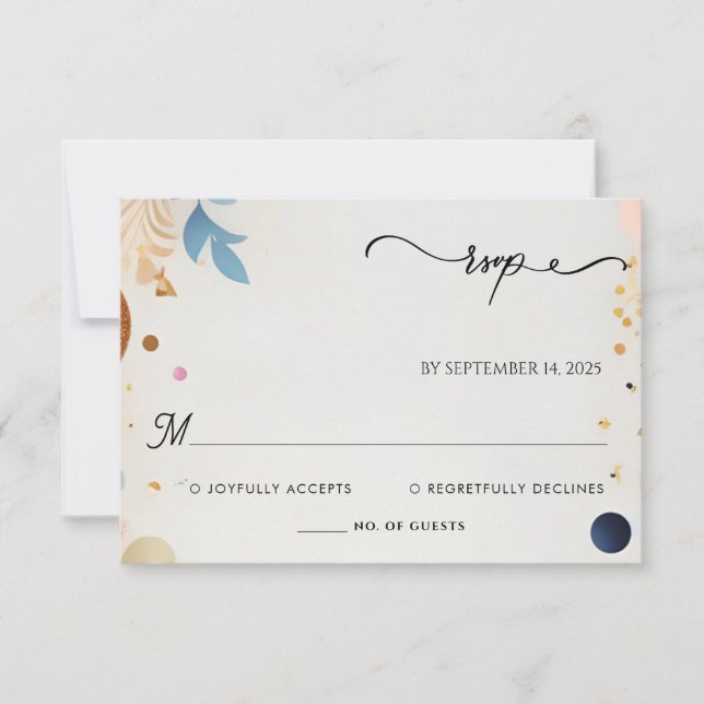 Stars Glam Bright Pastel Ombre Glitzer Wedding RSVP Karte (Vorderseite)