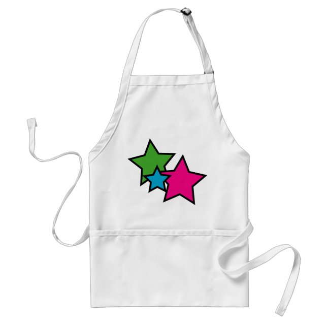 Stars Green Pink Blue Black Schürze (Vorne)