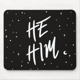 Stars He/Him Pronouns Mousepad