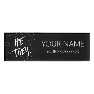 Stars He Sie Pronouns Namenschild