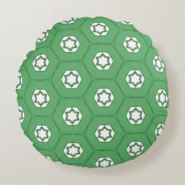 Stars in a honeycomb mint green circular pillow rundes kissen