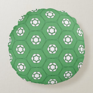 Stars in a honeycomb mint green circular pillow rundes kissen