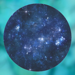 Stars in Dunkelheit, Foto oder Logo von DIT-Text Runder Aufkleber