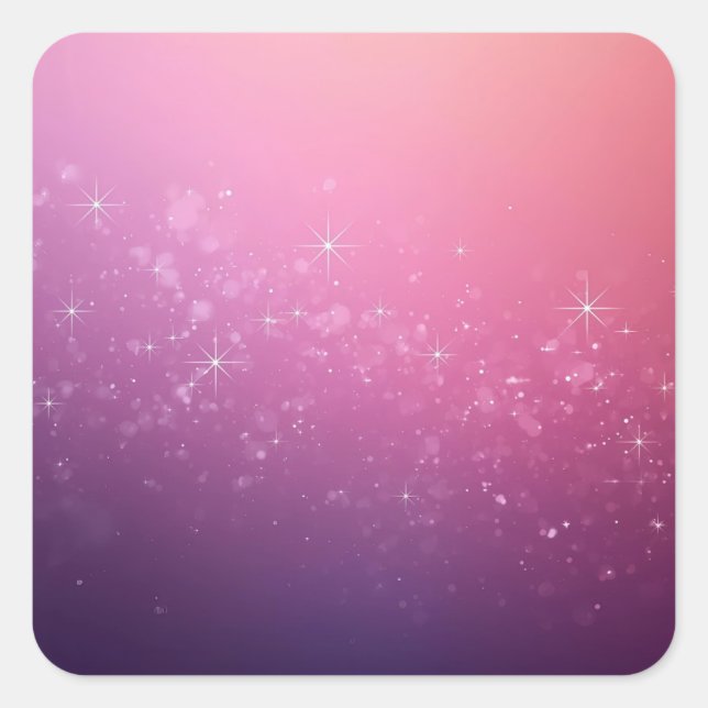 Stars In Pink Space Quadratischer Aufkleber (Vorderseite)