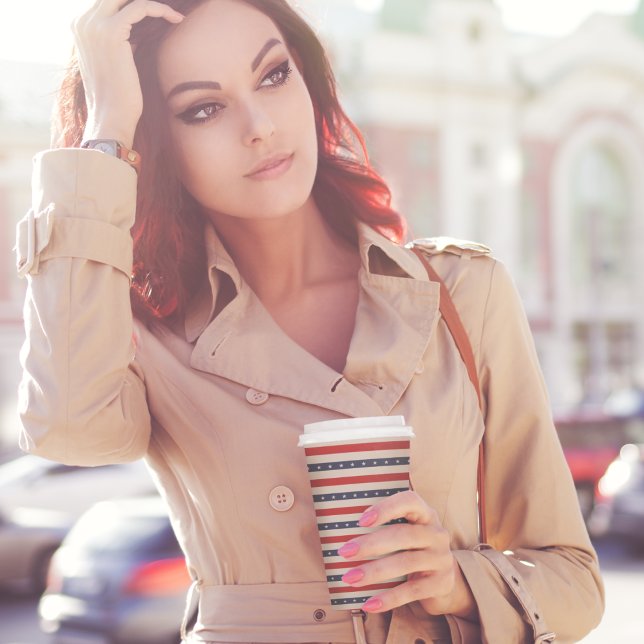 Stars Kunst Pappbecher (star stripes usa flag pattern kids,adult party stationery, birthday party use and throw paper cups)