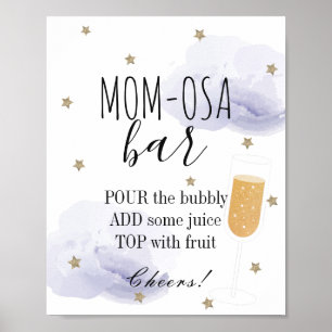 Stars & Lavendel Clouds Kinderdusche Mama-osa-Bar Poster