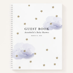 Stars & Lavender Clouds Baby Showbook Notizbuch