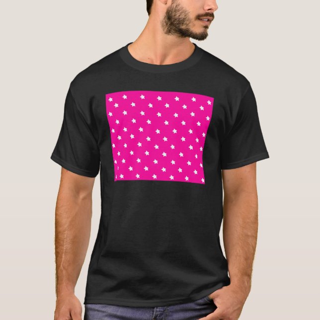 Stars Magenta White The MUSEUM Zazzle Geschenke T-Shirt (Vorderseite)