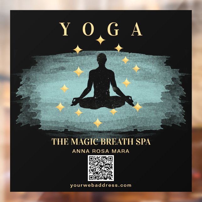 ** Stars Mindfulness Reiki Yoga Man Meditation Fensteraufkleber (Blatt 2)