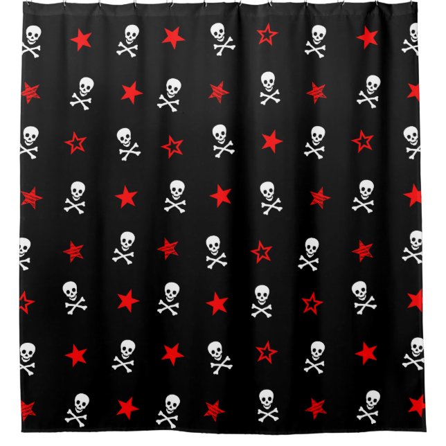 { Stars mit Skulls & Crossbones } Duschvorhang (Vorderseite)
