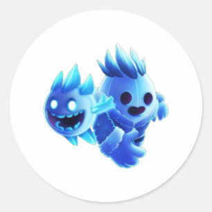 Stars mit Stickereien Runder Aufkleber