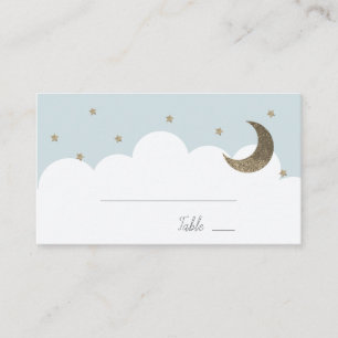 Stars & Moon Baby Blue Boy Platzkarte