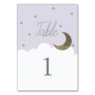Stars & Moon Baby Lilac Tischnummer
