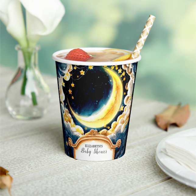 Stars Moon Celestial Baby Dusche Pappbecher (In Situ)
