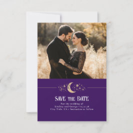 Stars Moon Celestial Lila Save the Date Foto