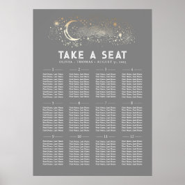 Stars Moon Celestial Seating Chart Poster