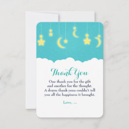 Stars Moon & Clouds Kinderdusche Danke Karte