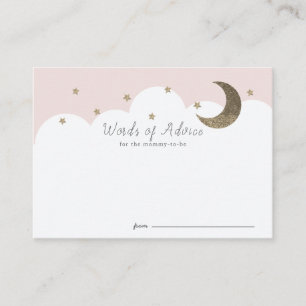 Stars Moon & Clouds Pink Baby Shower Admin Cards Begleitkarte