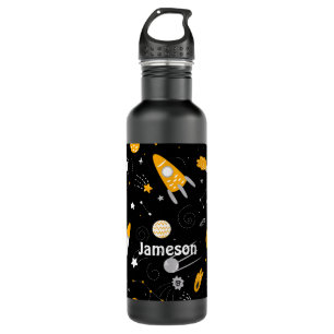 Stars Moon Night Sky Weltraumrakete Edelstahlflasche