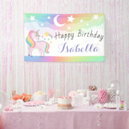 Stars & Moon Rainbow Sky Magical Unicorn Geburtsta Banner