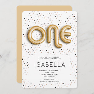 Stars n Gold Foil Ballon Typ 1 Geburtstag Einladung