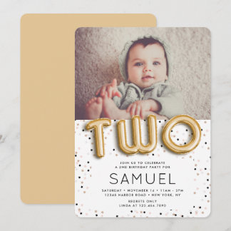 Stars n Gold Foil Ballon Typ 2 Geburtstag Einladung