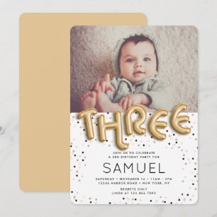 Stars n Gold Foil Ballon Typ 3 Geburtstag Einladung