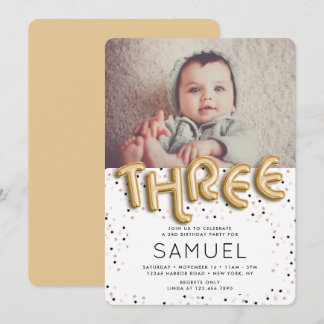 Stars n Gold Foil Ballon Typ 3 Geburtstag Einladung