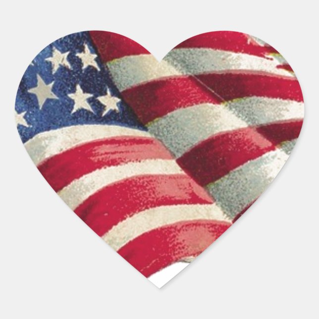 Stars N Streifen Herz-Aufkleber (Vorderseite)