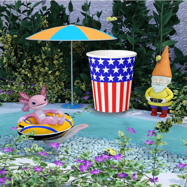 Stars N Stripes Red White Blue Pappbecher (Von Creator hochgeladen)