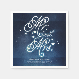 Stars Navy verzauberte Mr. und Mrs. Wedding Serviette