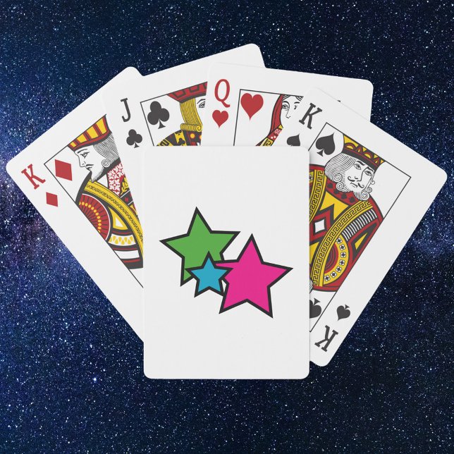 Stars Neon Color Pink Blue Green Spielkarten (Von Creator hochgeladen)