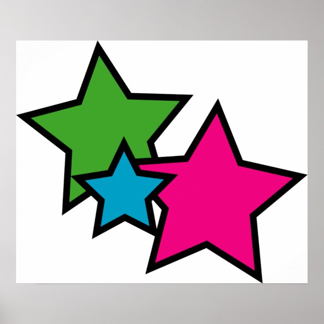 Stars Neon Colors Hübsch Poster (Vorne)