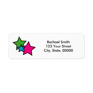 Stars Neon Colors Rücksendeadresse personalisieren