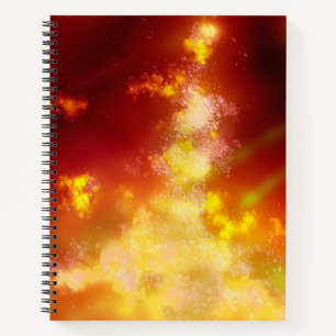 Stars Night Sky Mitternacht Orange Milky Way Notizbuch