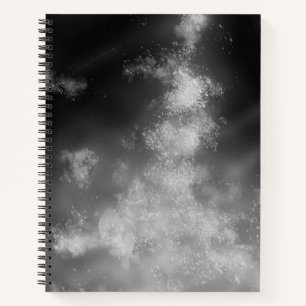 Stars Night Sky Mitternachtsgrau monochrom Milky W Notizbuch