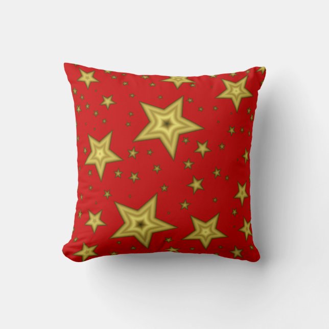 Stars on Red background Pillow Kissen (Vorderseite)