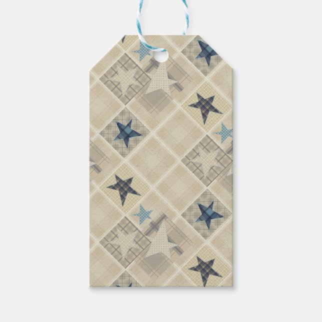 Stars, Patchwork Geschenkanhänger (Vorderseite)