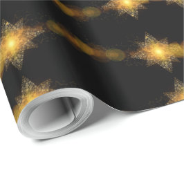 Stars Pattern Schwarz und Gold Star Lights Elegant Geschenkpapier