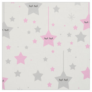 Stars Pink Gray Sleepy Eyes Stoff