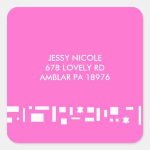 Stars & Quadrate REPLANEN RETURN ADDRES Aufkleber