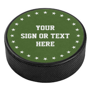 Stars Ring weiß + Farbe, Zeichen oder Text Eishockey Puck