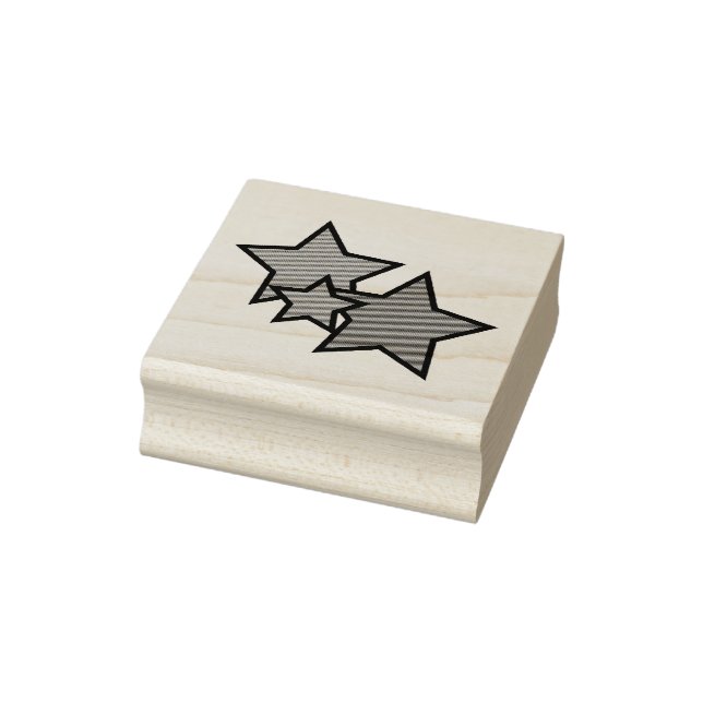 Stars Schwarze Kontur Muster Gummistempel (Stempel)