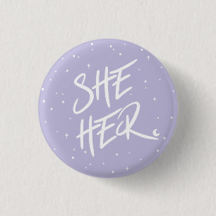 Stars Sie Ihre Pronomen in Lilac Button