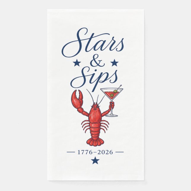 Stars & Sips 4. Juli Amerika 250  Serviette (Vorderseite)