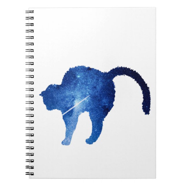 Stars Sky Cat Notebook, SpiralNotebook für die Sch Notizblock (Vorderseite)